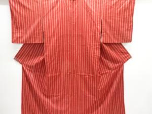 縞織り出し手織り紬着物